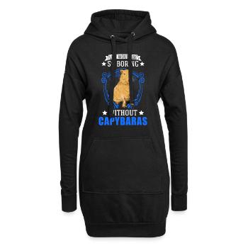 Capybara Cadeau Capibara capybara - Sweat-shirt à capuche long Femme - noir - Devant
