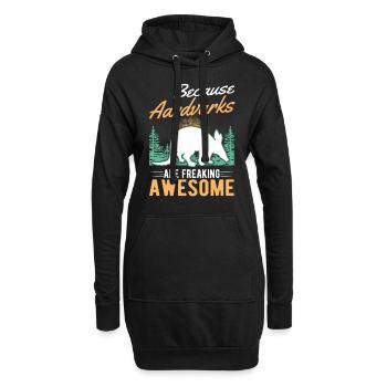 Parce que les Aardvarks sont géniaux Aardvark - Sweat-shirt à capuche long Femme - noir - Devant