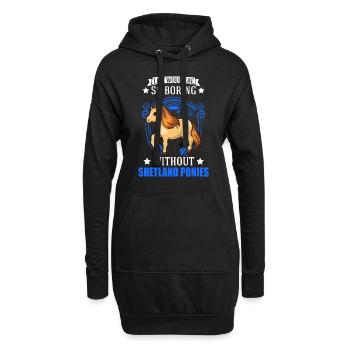 Shetland Pony Cadeau Shetty - Sweat-shirt à capuche long Femme - noir - Devant