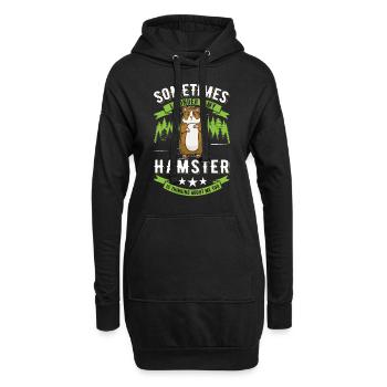 Hamster Hamsterrad Goldhamster Hamster - Hoodie-Kleid - Schwarz - Vorne