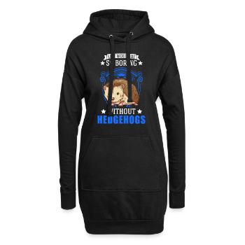 Hérisson Cadeau Stacheligel - Sweat-shirt à capuche long Femme - noir - Devant