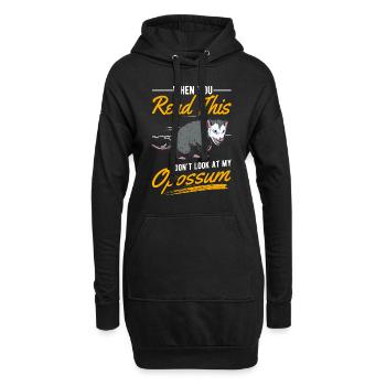 Opossum Cadeau Marsupial Opossum - Sweat-shirt à capuche long Femme - noir - Devant