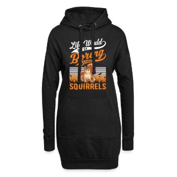 Squirrel Gift Squirrel Grey Squirrel - Hoodie Dress - black - Front