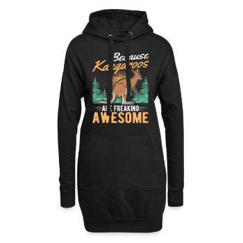 Because Kangaroos are freaking awesome Känguru - Hoodie-Kleid - Schwarz - Vorne