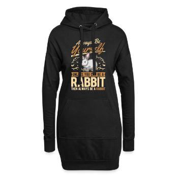 Lapin lapin lapin lapin - Sweat-shirt à capuche long Femme - noir - Devant