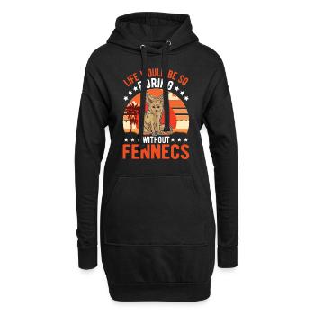 Fennec Cadeau Fennec Renard du désert - Sweat-shirt à capuche long Femme - noir - Devant