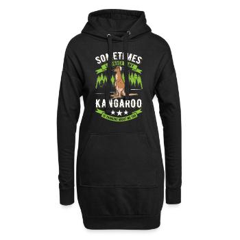 Kangourou australien Kangourou australien - Sweat-shirt à capuche long Femme - noir - Devant