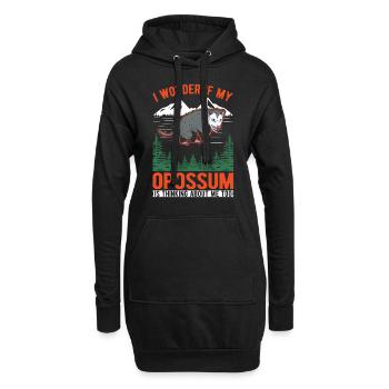 Opossum Cadeau Marsupial Opossum - Sweat-shirt à capuche long Femme - noir - Devant