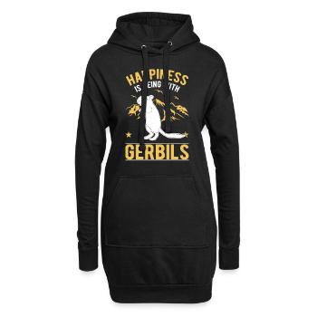Gerbille Glück gerbille de rat de course - Sweat-shirt à capuche long Femme - noir - Devant
