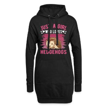 Hérisson Fille Hérisson épineux - Sweat-shirt à capuche long Femme - noir - Devant