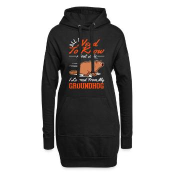 Marmotte Jour de la marmotte Marmotte forestière - Sweat-shirt à capuche long Femme - noir - Devant