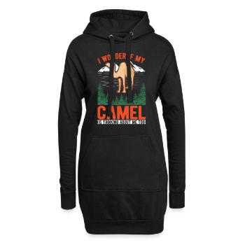 Kamel Geschenk Dromedar Camel Großkamel - Hoodie-Kleid - Schwarz - Vorne