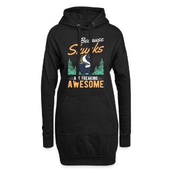 Parce que les mouffettes sont des mouffettes géniales - Sweat-shirt à capuche long Femme - noir - Devant