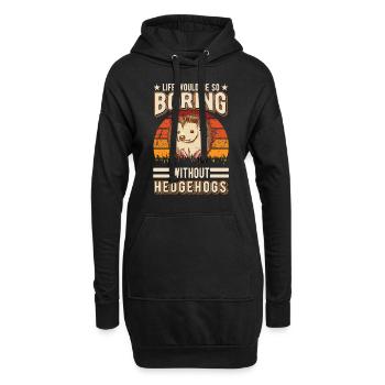 Hérisson Cadeau Stacheligel - Sweat-shirt à capuche long Femme - noir - Devant