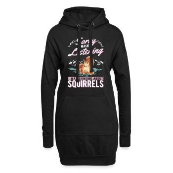 Écureuil Cadeau Écureuil Gris - Sweat-shirt à capuche long Femme - noir - Devant