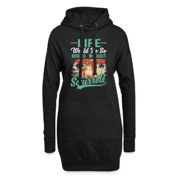 Squirrel Gift Squirrel Grey Squirrel - Hoodie Dress - black - Front
