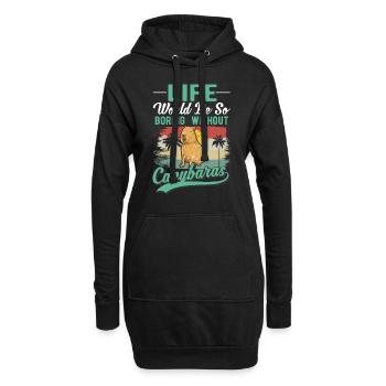 Capybara Cadeau Capibara capybara - Sweat-shirt à capuche long Femme - noir - Devant