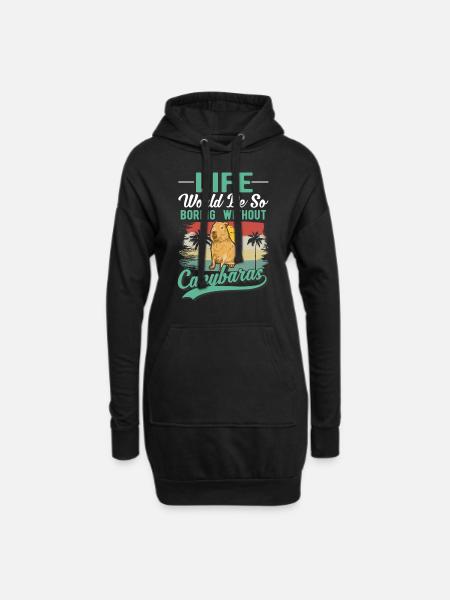 Capybara Geschenk Capibara Wasserschwein - Hoodie-Kleid - Schwarz