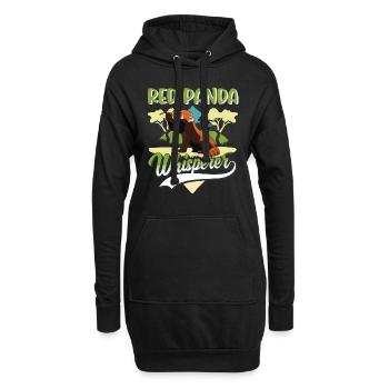 Ours chat chuchoteur panda roux - Sweat-shirt à capuche long Femme - noir - Devant