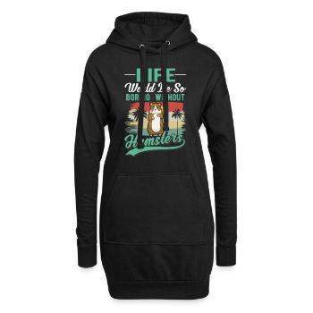 Hamster Besitzer Goldhamster Hamster - Hoodie-Kleid - Schwarz - Vorne