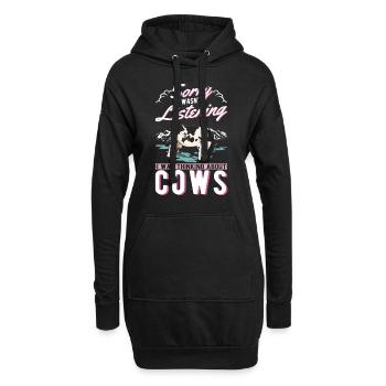 Kuh Landwirt Rinderzüchter Bauer Kühe - Hoodie-Kleid - Schwarz - Vorne