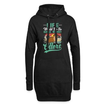 Loutre Cadeau Loutre Loutre Loutre Loutre de mer - Sweat-shirt à capuche long Femme - noir - Devant