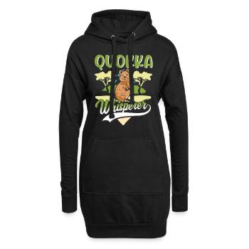 Quokka Whisperer Kangourou à queue courte - Sweat-shirt à capuche long Femme - noir - Devant