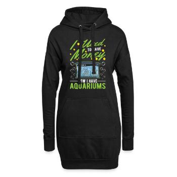Aquarium Geld Aquaristik Aquarianer Aquarist - Hoodie-Kleid - Schwarz - Vorne