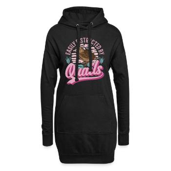 Caille cadeau éleveur de cailles - Sweat-shirt à capuche long Femme - noir - Devant