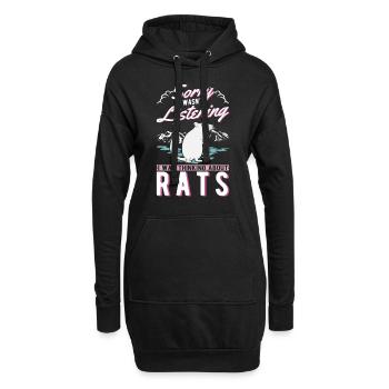 Rat Cadeau Rat Propriétaire Rat domestique - Sweat-shirt à capuche long Femme - noir - Devant
