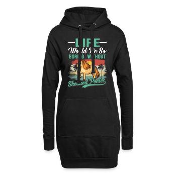 Shetland Pony Cadeau Shetty - Sweat-shirt à capuche long Femme - noir - Devant