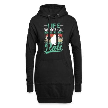 Rat Gift Rat domestique Rat Propriétaire - Sweat-shirt à capuche long Femme - noir - Devant