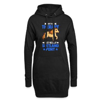 Shetland Pony Thérapie Shetland Pony Shetty - Sweat-shirt à capuche long Femme - noir - Devant