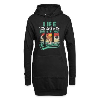 Kangourou australien Kangourou australien - Sweat-shirt à capuche long Femme - noir - Devant