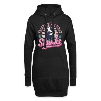 Cadeau Skunk - Sweat-shirt à capuche long Femme - noir - Devant