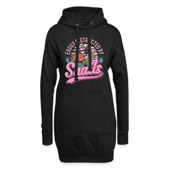 Schnecke Geschenk Weinbergschnecke - Hoodie-Kleid - Schwarz - Vorne