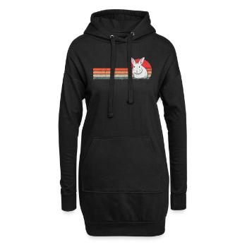 Lapin Rétro Lapin Lapin Vintage - Sweat-shirt à capuche long Femme - noir - Devant