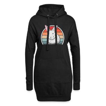 Lapin Rétro Lapin Lapin Vintage - Sweat-shirt à capuche long Femme - noir - Devant