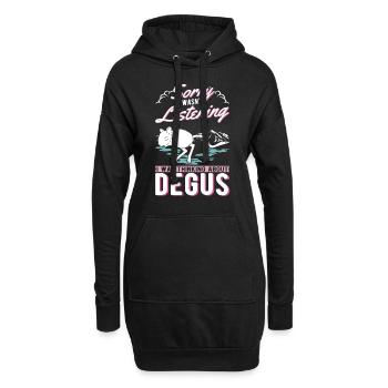Degu Cadeau Arbuste Rat Forest Degu - Sweat-shirt à capuche long Femme - noir - Devant