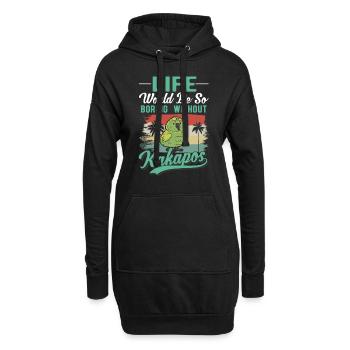 Kakapo Vogel Nachtpapagei - Hoodie-Kleid - Schwarz - Vorne