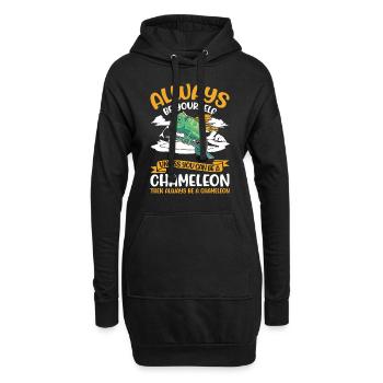 Alawys sois toi-même Chaméléon Chamäleon - Sweat-shirt à capuche long Femme - noir - Devant