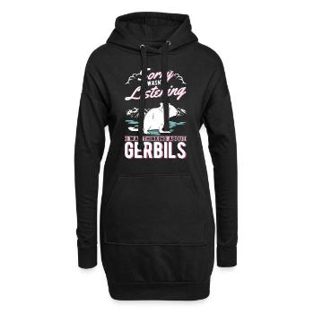 Gerbille Cadeau Rat de course mongol Gerbille - Sweat-shirt à capuche long Femme - noir - Devant