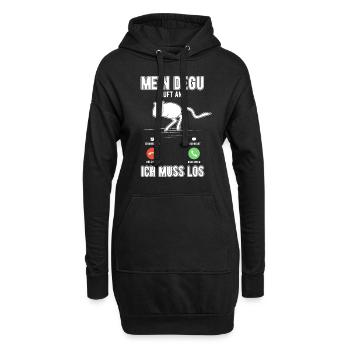 Mein Degu ruft an Ich muss los - Hoodie-Kleid - Schwarz - Vorne