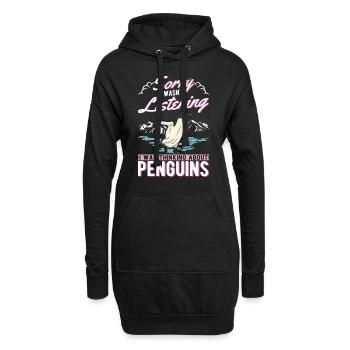 Pinguin Penguin Kaiserpinguin Gelbaugenpinguin - Hoodie-Kleid - Schwarz - Vorne