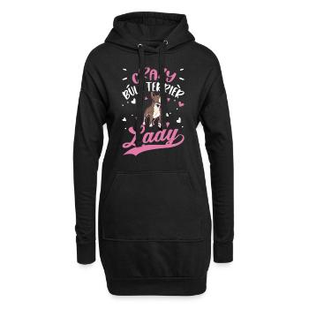 Crazy Bull Terrier Mme Bull Terrier - Sweat-shirt à capuche long Femme - noir - Devant