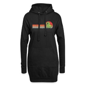 Kakapo Retro Night Parrot Vintage - Sweat-shirt à capuche long Femme - noir - Devant