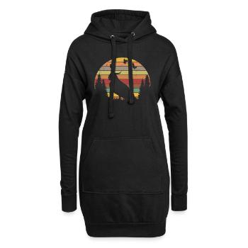 Budgie Retro Welli Vintage - Sweat-shirt à capuche long Femme - noir - Devant
