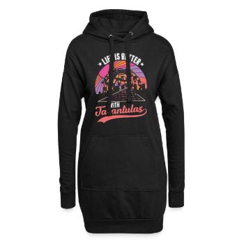 Das Leben ist besser mit einer Tarantel - Hoodie-Kleid - Schwarz - Vorne