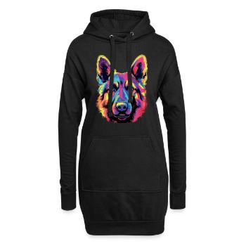 Couleur du berger allemand - Sweat-shirt à capuche long Femme - noir - Devant