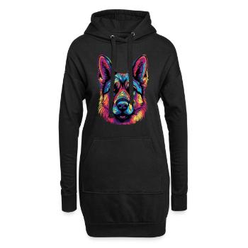 Couleur du berger allemand - Sweat-shirt à capuche long Femme - noir - Devant